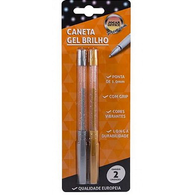 Caneta Gel Brilho 1,0mm C/2 Blister - Jocar