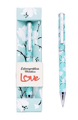 Caneta Esf 1,0mm Love Metalica Flowers Green-molin
