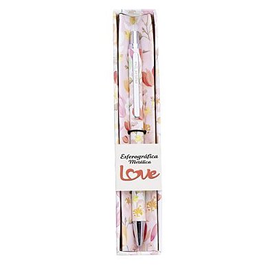 Caneta Esf 1,0mm Love Metalica Flowers Slim -molin