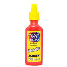 Acricor C/relevo 20g 555 Metallic Vermelho-acrilex