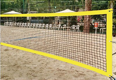 Rede Beach Tennis Oficial 4 Faixas Amarelas - Master Rede