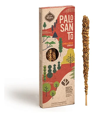 Incenso Natural Palo Santo x4 Sândalo Sagrada Madre
