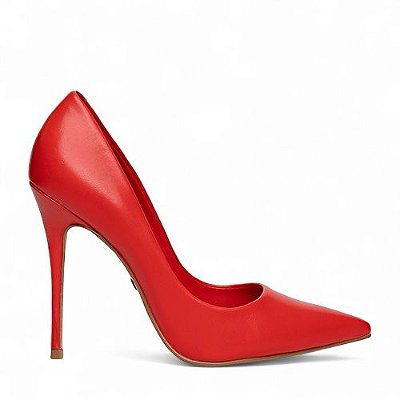 Carrano - Scarpin Loretta Salto Alto Fino Em Couro Vermelho