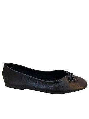 Seu Sapato - Sapatilha Bailarina Couro Preto
