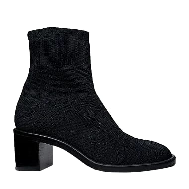 Carrano - Bota Meio Salto Bloco Knit Preto