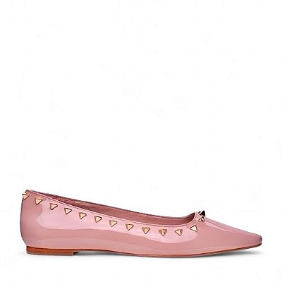 Carrano - Sapatilha Tachas Couro Verniz Rose