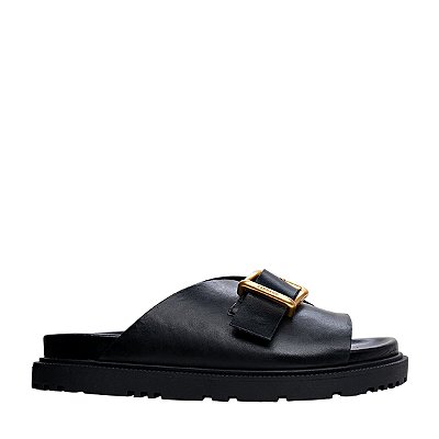 Carrano - Flat Birken Fivela Couro Preto