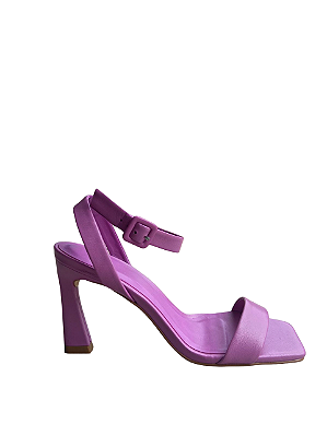 Carrano - Sandalia Fancy Salto Retangular Couro Lilas