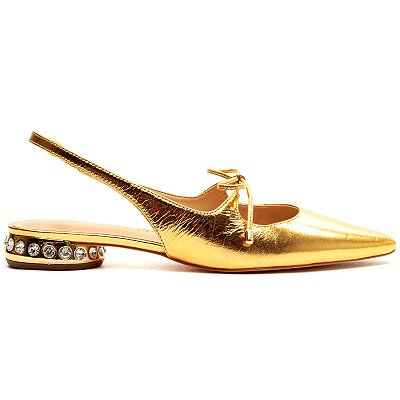 Cecconello - Sapatilha Couro Gold Bico Fino