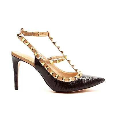Cecconello - Scarpin Slingback Verniz Preto Salto Alto
