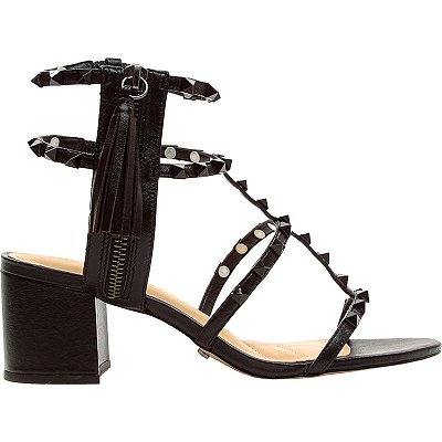 Cecconello - Sandalia Salto Bloco New Venetto Couro Preto