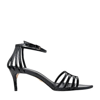 Carrano - Sandalia Straps Salto medio Fino Couro Verniz Preto