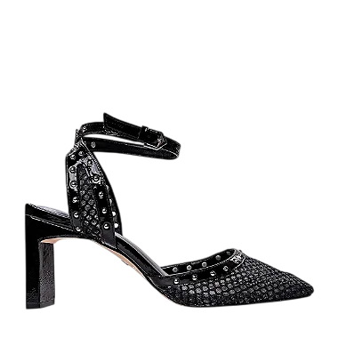 Carrano - Scarpin Slingback Fresh Studs Couro Verniz Preto