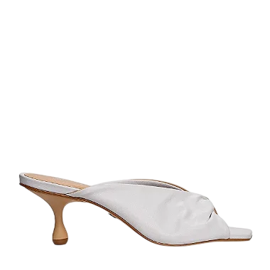 Carrano - Open Mule Twist Salto Drop Couro Crema