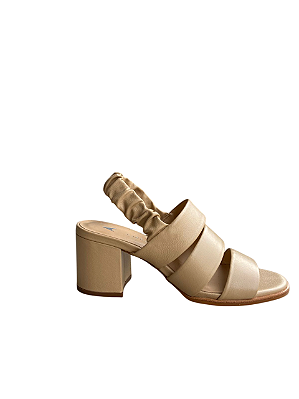 Carrano - Sandalia Triple Salto Bloco Couro Crema