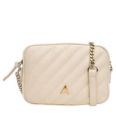 Carrano - Bolsa Tiracolo Liza Pequena Couro Off white Lait