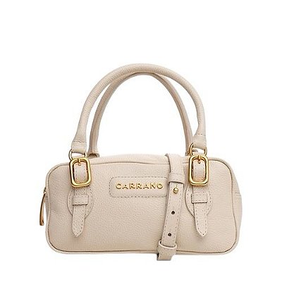 Carrano - Bolsa Giorgia Tote Minimal Pequena Couro Off White Lait
