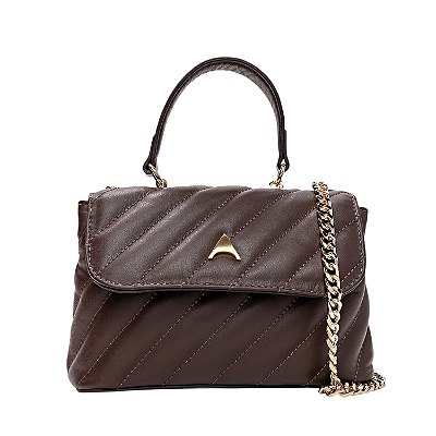 Carrano - Bolsa Tiracolo Liza Pequena Couro Marrom Dark Brown