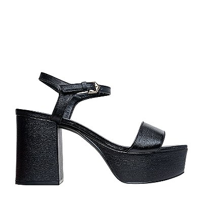 Carrano - Sandália Plataforma Classic Couro Preto