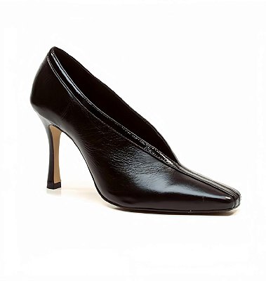 Cecconello - Scarpin couro preto cano médio