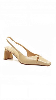 Cecconello - Slingback Couro Chantilly Salto Baixo