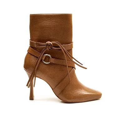 Cecconello - Bota Couro Marrom Cano Curto Cecconello