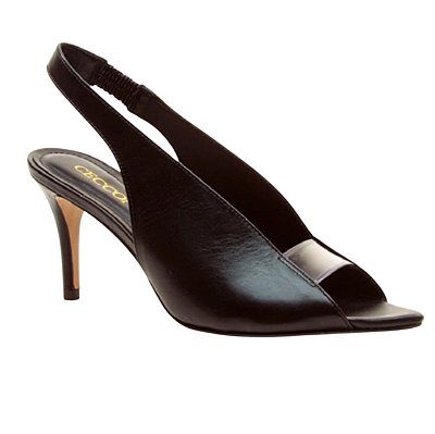 Cecconelo - Slingback Couro Preto Vinil