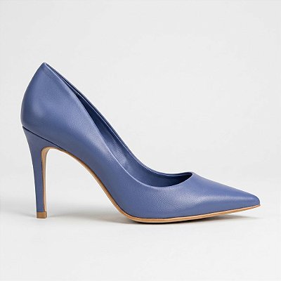 Carrano - Scarin Beatriz Salto Fino Couro Mestiço Azul Steel
