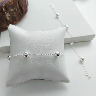 PULSEIRA  FEMININA FOUR BALL PRATA 925