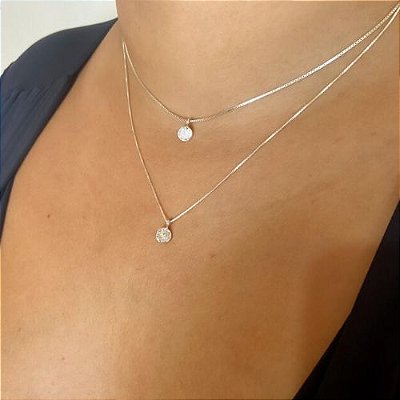 CONJUNTO GPRATAS PONTO DE LUZ DUPLO PRATA 925