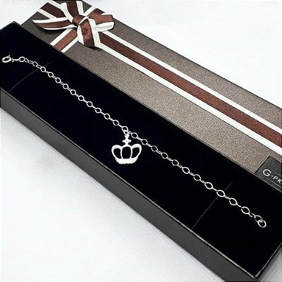 PULSEIRA FEMININA FLAY COROA PENDURADA PRATA 925