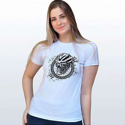 T-shirt Feminina Mais Bike Caveira