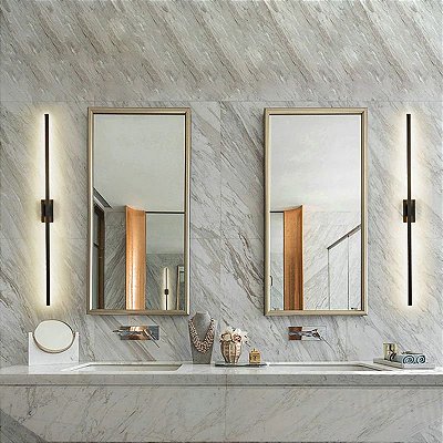Arandela 100cm Preta Tubo Fit Perfil Fina Linear Moderna Espelhos Quadros Cabeceiras Grande twl-7