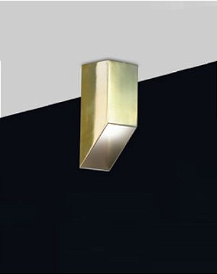 Plafon Old Artisan Minimalista Contemporâneo Linear Metal Dourado 30x7,6cm 1x PAR20 110 220v Bivolt EMB-4981 Escadas e Hall