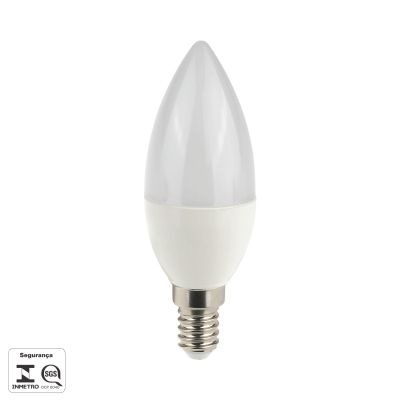 Lampada Bella Iluminação LED E14 Vela 4,5W Lisa Fosca Branca 110v 220v Bivolt LP016C