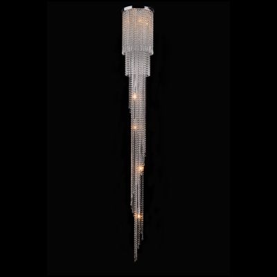 Plafon Bella Iluminação Linear Niagara Cristal K9 Metal Cromo 229x30cm 8 G9 Halopin 110v 220v Bivolt SS012 Sala Estar Hall