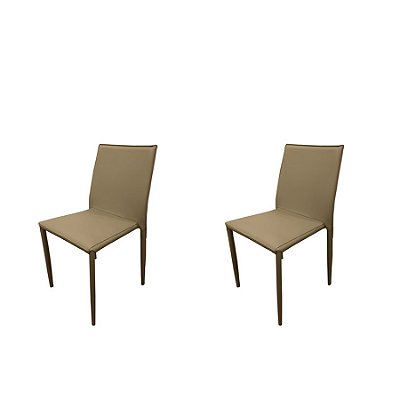 Kit 2x Cadeira Design Quadrada Fendi Assento Estofado Tecido Couro Moderna Cozinhas Salas Zurique Fratini