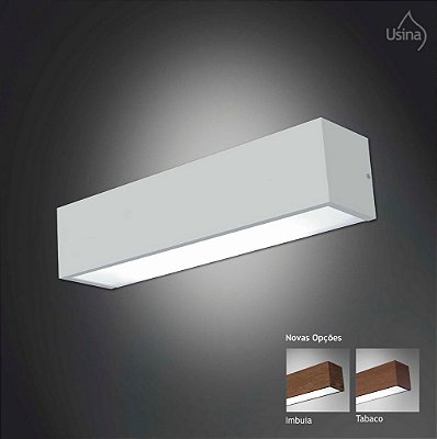 Arandela Usina Design Interna Metal Branca Retangular Luz Frontal Closet 12x54 Tropical E-27 4010/54 Escadas Salas