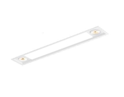 Luminária Newline Iluminação Flat Acrílico Embutir Metal 13,9x85,2cm 2x GU10 PAR16 2x T8 IN80231BT Sala Quarto e Cozinha
