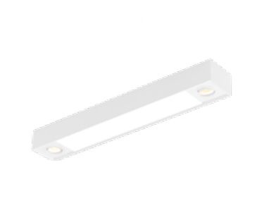 Plafon Newline Iluminação Sobrepor III LED Horizontal Alumínio Branco 11,8x80cm 2x T8 LED/2x PAR16 IN40301BT Sala Quarto e Cozinha