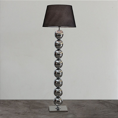 Coluna Golden Art Infinity Cilindros Metal Cromo Cupula 170x55cm 1x Lamp. E27 110v 220v Bivolt C745 Sala Estar Quartos