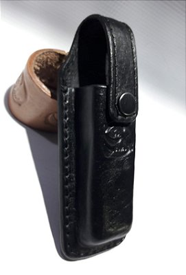 Porta Carregador Vertical para Pistola, 100% Couro