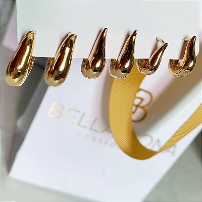 Brinco Trio Argola Virgula