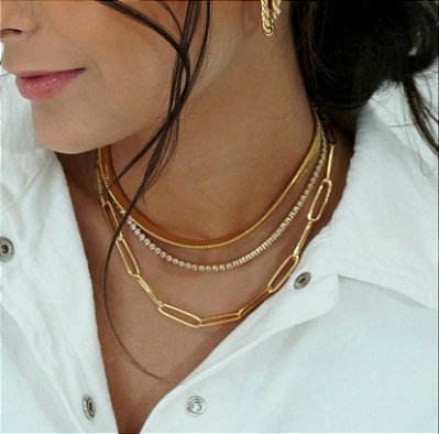 Kit 3 Colares Flavia