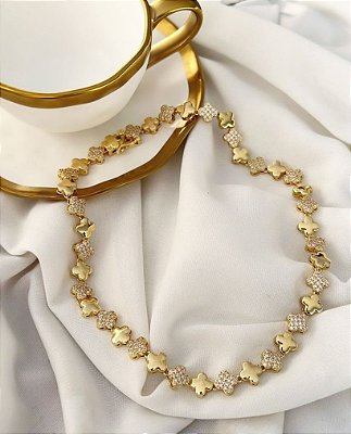 Colar Trevo Premium Zirconia