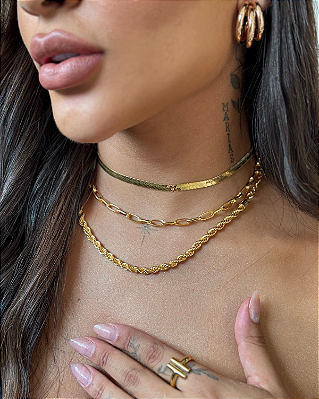 Kit 3 Colares 1 Brinco Classic