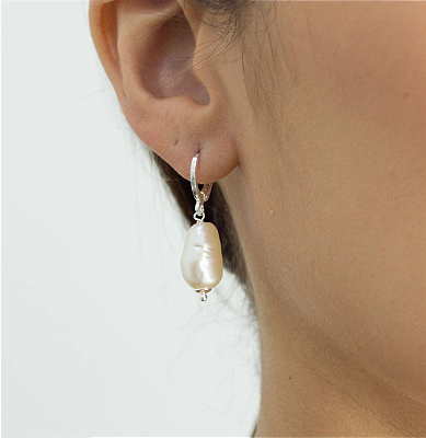 Brinco Argola Pérola Barroca