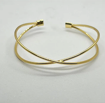 Bracelete Dois Fios Cruzados Dourado