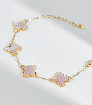 Pulseira Trevos Rosa Barbie