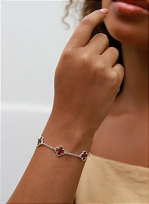 Pulseira Trevos Vinho